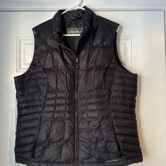 Eddie Bauer Black Puffer Vest GOOSE DOWN Fill Quilted Size TXXL Tall XXL - Picture 1 of 7